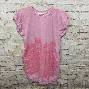 Paper Wings Pink Peacock Sweatshirt Dress Pockets